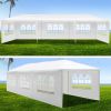 30′L × 10′W × 8.2′H Outdoor Waterproof Canopy Gazebo Patio Party Tent with 6 Window Sidewalls, 2 Zipper Walls for Wedding, Backyard Event & Temporary
