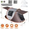 3-4 Person Pop Up Tent Automatic Setup Camping Tent Waterproof Instant Setup Tent with 4 Tent Poles 2 Mosquito Net Windows Carrying Bag for Hiking Cli