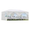 20′L × 10′W × 8.2′H Outdoor Waterproof Canopy Gazebo Patio Party Tent with 4 Window Sidewalls, 2 Zipper Walls for Wedding, Backyard Event & Temporary
