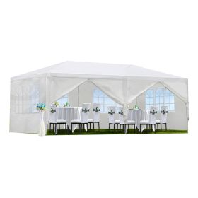 20′L × 10′W × 8.2′H Outdoor Waterproof Canopy Gazebo Patio Party Tent with 4 Window Sidewalls, 2 Zipper Walls for Wedding, Backyard Event & Temporary