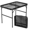 35.62x23.42x25.9in Foldable Camping Table Collapsible Picnic Aluminum Alloy Grill Stand 88LBS Max Load Height Adjustable BBQ Table