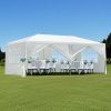 20′L × 10′W × 8.2′H Outdoor Waterproof Canopy Gazebo Patio Party Tent with 4 Window Sidewalls, 2 Zipper Walls for Wedding, Backyard Event & Temporary