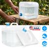 10L/2.64Gal Collapsible Water Container with Spigot Foldable Water Storage Bag with Handle Portable Camping Water Jug for Hiking RV Emergency Prepared