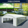 White 20x40 Ft Heavy Duty Party Tent Outdoor Gazebo Wedding Event Shelter Carport BBQ with Removable Sidewalls & Windows Waterproof Canopy