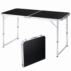 4 Ft Folding Camping Table Portable Adjustable Height Aluminum Picnic Table for Indoor Outdoor Use (Shipment from Walmart)