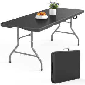 6 ft Rectangular Black Plastic Folding (Shipment from Walmart)