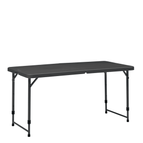 4 Foot Adjustable Height Folding Plastic Table, Black (Shipment from Walmart)