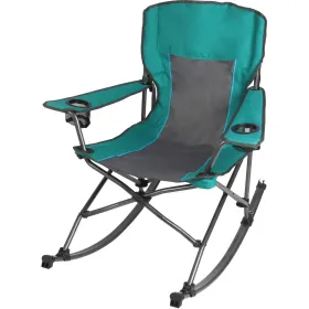Foldable Comfort Camping Rocking Chair;  Green;  300 lbs Capacity;  Adult