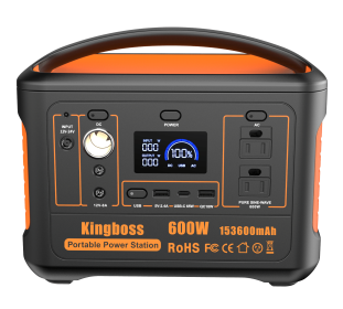 Portable Power Station 568Wh/600W Wireless Charger 15W PD Output 65W Type-C/QC 3.0/AC Outlets Solar Generator CPAP Battery Power Emergency Backup