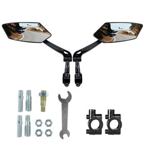 Bike Mirrors E-Bike Rearview Mirrors 1 Pair Right And Left MTB City Bicycle Mirrors Handlebar Rearview Mirror (Option: Black)