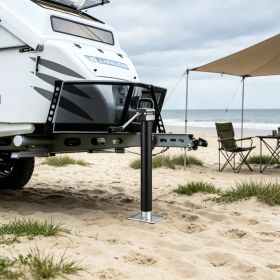Weld-on Pipe-Mount Swivel Trailer Jack, 15" Vertical Travel for RV & Utility Trailers (Option: Default title)