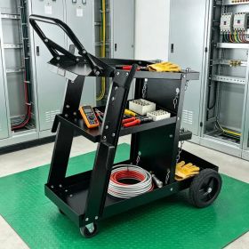 Heavy Duty Welding Cart 3-Tier, 400 Lbs Rolling Welder Cart with 360 Swivel Wheels & Tank Safety Chains for MIG TIG ARC MMA Plasma Cutter (Option: Default title)