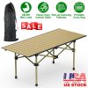 Folding Camping Table Portable Lightweight Carbon Steel Roll-up Picnic BBQ Desk with Carry Bag Heavy Duty for Outdoor Beach Backyard Party Patio Campi