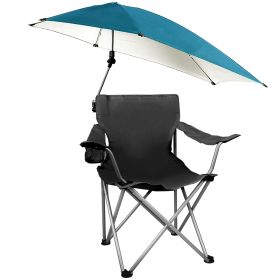 Foldable Beach Chair with Detachable Umbrella Armrest Adjustable Canopy Stool with Cup Holder Carry Bag for Camping Poolside Travel Picnic Lawn Chair (Option: BeachChairBlack)