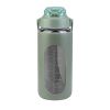 34Oz Glass Water Bottle Sports Water Bottle Motivational Water Bottle Water Intake Tracker Bottle with Straw Time Marker Silicone Sleeve Handle for Gy
