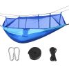 600lbs Load 2 Persons Hammock w/Mosquito Net Outdoor Hiking Camping Hommock Portable Nylon Swing Hanging Bed w/ Strap Hook Carry Bag