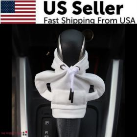 Car Gear Shift Cover Mini Hoodie Gear Shift Cover for Car Shifter Interior Trim (Option: White)