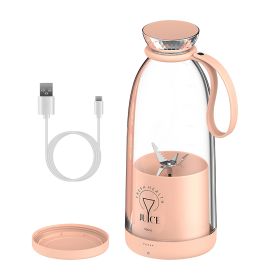 2-in-1 16.9OZ Portable Fruit Blender Electric Rechargeable Juice Cup for Shakes Smoothies Juice Personal Fruit Mixer with 6 Blades (Option: MiniBlenderPink)
