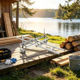 Chainsaw Mill & Rail Guide System, Portable Sawmill with 14"-36" Guide Bar, 9ft Aluminum Milling Rail, Planking Mill for Woodworkers & Carpenters (Option: Default title)
