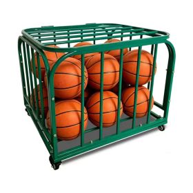 Ball Storage Cart, Basketball or Volleyball Storage Bin with Wheels, Basketball Holder Cage for Indoor and Outdoor, Gym, School, Club (Option: Default title)