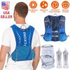 Sport Hydration Vest Running Backpack with 15oz 50oz Water Bladder Adjustable Strap Storage Bag for Trail Running Marathon Race Hiking