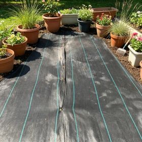 4 x 100FT Weed Barrier Landscape Fabric, Heavy Duty Woven PP Weed Control Fabric, Geotextile Ground Cover for Garden, Driveway & Landscaping, Bla (Option: Default title)