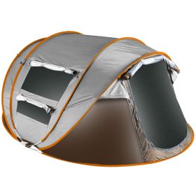 5-8 Person Pop Up Tent Automatic Setup Camping Tent Waterproof Instant Setup Tent with 4 Mosquito Net Windows Carrying Bag for Hiking Climbing Adventu (Option: TentKhaki58Person)
