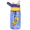 16.2Oz Leak-proof Kids Water Bottle with Straw Push Button Sport Water Bottle for Kids Crab Ship Jellyfish Rocket