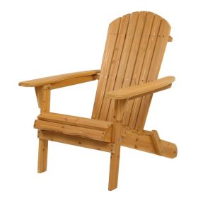 [Replace 54610110]Folding Wooden Adirondack Lounger Chair with Natural Finish (Option: Default title)