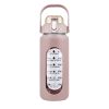 64Oz Glass Water Bottle Sports Water Bottle Motivational Water Bottle Water Intake Tracker Bottle with Straw Time Marker Silicone Sleeve Handle for Gy