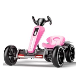 12V Electric Kids Pedal Go Kart, Folder Go Kart, Outdoor Ride On Toy With Adjustable Seat, 4 Non-Slip EVA Wheels For Boys And Girls For Age 3-6 Y (Option: HAMIF1001 MAGENTA)