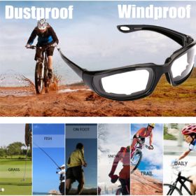 1 Pairs Motorcycle Sports Biker Riding Glasses Wind Resistant Eye Protection Sports Goggles Cycling Glasses Sunglasses Clear Color(TK/TMEU For Se (Option: Defaulttitle)
