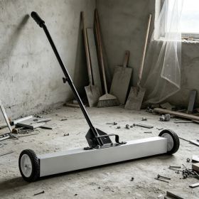 36-Inch Magnetic Sweeper with Wheels, 55 lbs Telescoping Pickup Tool for Nails & Screws in Garage & Yard (Option: Default title)