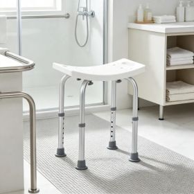 Shower Chair, Adjustable Height Shower Stool with Built-in Handles, Non-Slip Bath Bench Seat for Inside Shower or Tub, 350 lbs Capacity, for Elde (Option: Default title)