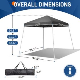 6x6ft Pop Up Canopy Tent, Outdoor Tent Canopy Foldable Portable Canopies for Camping, Patio, Easy Up Gazebo Canopy with Carry Bag Slant Legs, Dar (Option: Default title)
