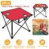 2Pcs Foldable Camping Table Portable Picnic Table Lightweight Travel Desk with 2 Cup Holders/Table Carrying Bag