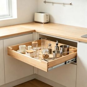 20" x 21" Pull Out Cabinet Organizer, Soft Close Slide Out Shelf for Kitchen & Bathroom Pantry (Option: Default title)