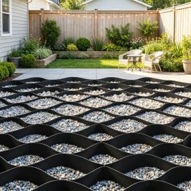 26.87 x 3.94 FT Gravel Grid, 2" Permeable Geo Grid Driveway Stabilizer for Garden, Patio & RV Parking (Option: Default title)