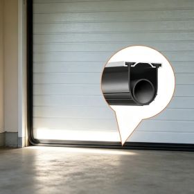 16 Ft Garage Door Bottom Seal (5/16" T-ends, 3-3/4" Width), U+O Ring Weather Stripping with Pre-drilled Aluminum Track Kit (Option: Default title)