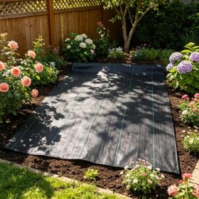 5 x 250FT Weed Barrier Landscape Fabric, 5Oz Premium Woven PP Ground Cover, Heavy Duty Single-Layer Weed Control, Easy Setup for Outdoor Garden, (Option: Default title)