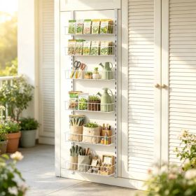 6-Tier Over the Door Pantry Organizer, Adjustable Hanging Storage Rack for Kitchen (Option: Default title)