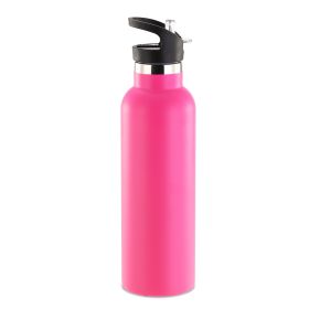 Sports Water Bottle Stainless Steel Vacuum-Insulated Drinking Cup w/ Straws Outdoor Cycling Hiking (Option: StillWaterBottle750mlPNK)