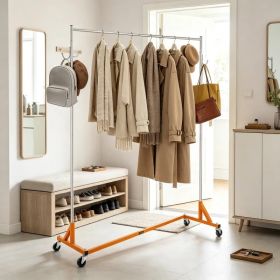 Z Rack, Industrial Grade Z Base Garment Rack, Heavy Duty Clothing Rack with Lockable Casters, for Home, Garment Store Display & Commercial Use, O (Option: Default title)