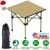 Folding Camping Table Portable Lightweight Carbon Steel Roll-up Picnic BBQ Desk with Carry Bag Heavy Duty for Outdoor Beach Backyard Party Patio Campi