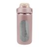 34Oz Glass Water Bottle Sports Water Bottle Motivational Water Bottle Water Intake Tracker Bottle with Straw Time Marker Silicone Sleeve Handle for Gy