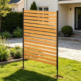 39" W x 61" L Wood Privacy Fence Panel, AC & Pool Equipment Screen with Metal Stakes, Easy DIY Installation, for Garden & Outdoor Use (Option: Default title)