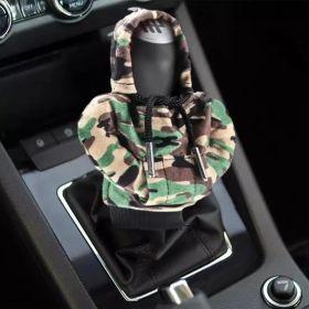 Car Gear Shift Cover Mini Hoodie Gear Shift Cover for Car Shifter Interior Trim (Option: Camo)
