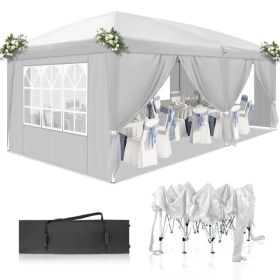 3 x 6m Four Windows Practical Waterproof Folding Tent White (Option: Default title)