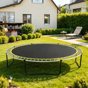 12ft Round Replacement Trampoline Mat, UV-Resistant Jumping Pad with V-Rings & Spring Tool (Fits 5.5" Springs)Only Trampoline Mat (Option: Default title)