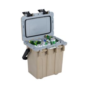 Portable Ultra-Light Cooler 21 QT Hard Ice Chest for Indoor & Outdoor (Color: coffee, Type: Coolers)